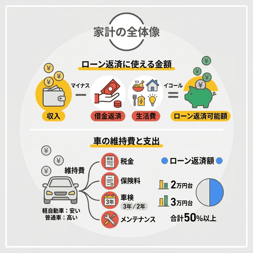 借金がある中で車を買うには家計の把握が大切