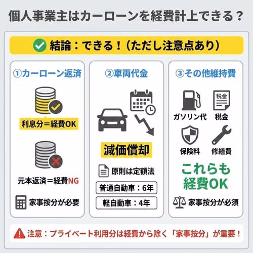 個人事業主はカーローンを経費計上できる？