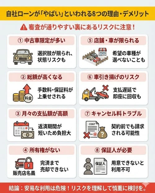 「やばい」理由はここにある？自社ローンのデメリット