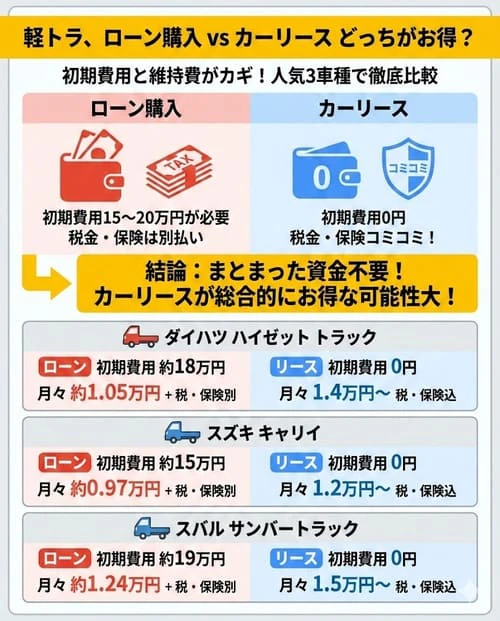 軽トラはカーリースと購入どっちがお得？