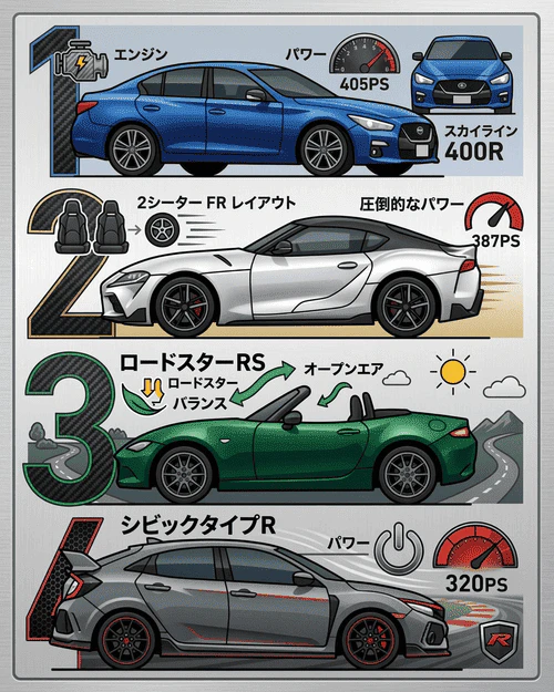 カーリースで乗れる人気のスポーツカー4選