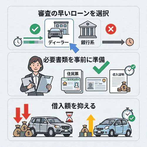 マイカーローンの審査時間を早めるには？押さえたいポイントを紹介