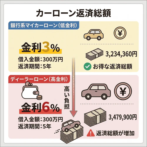 ローンの種類によって返済総額はどれくらい変わる？
