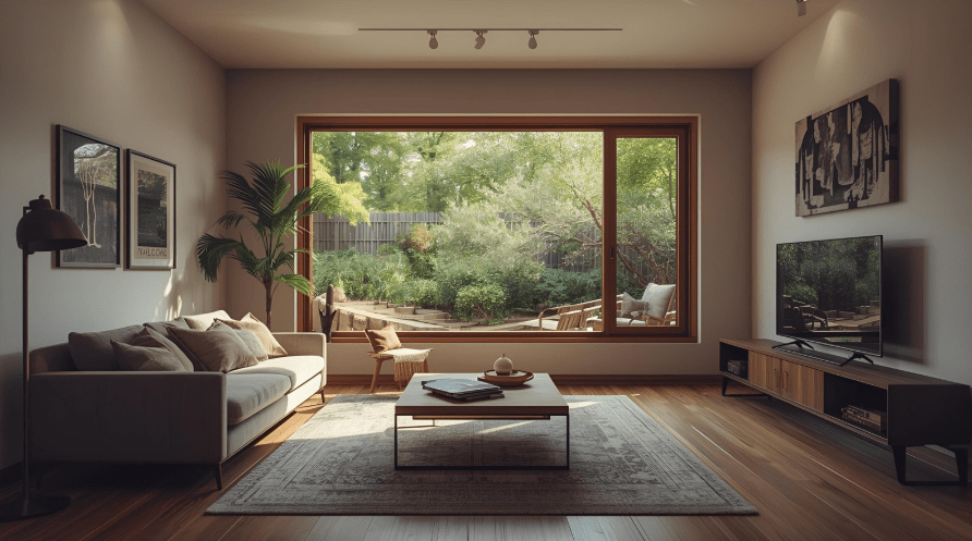 FIX窓があるリビング