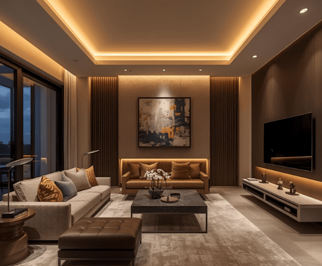 間接照明があるリビング