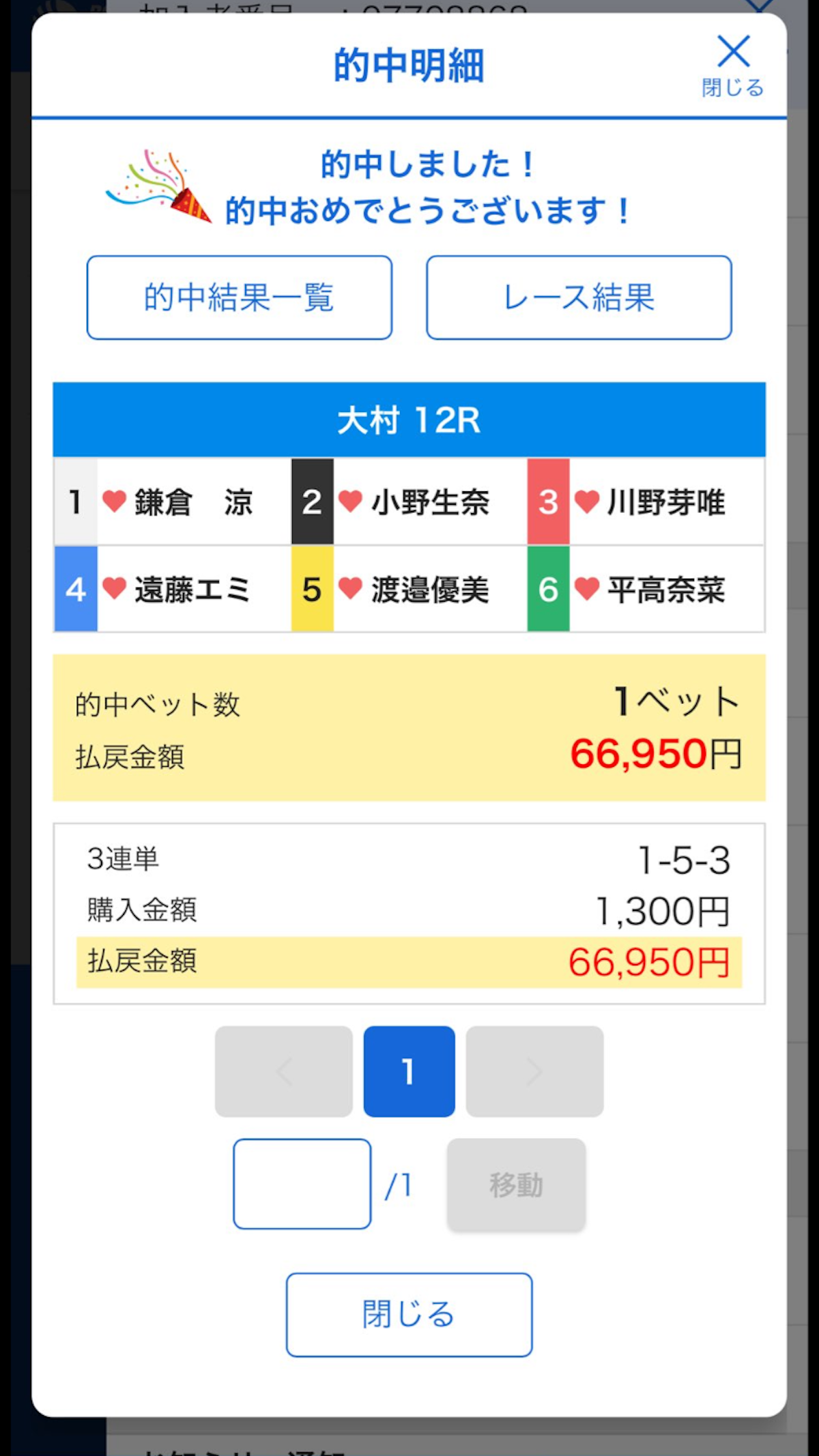 大村 12R 的中報告 - 写真1