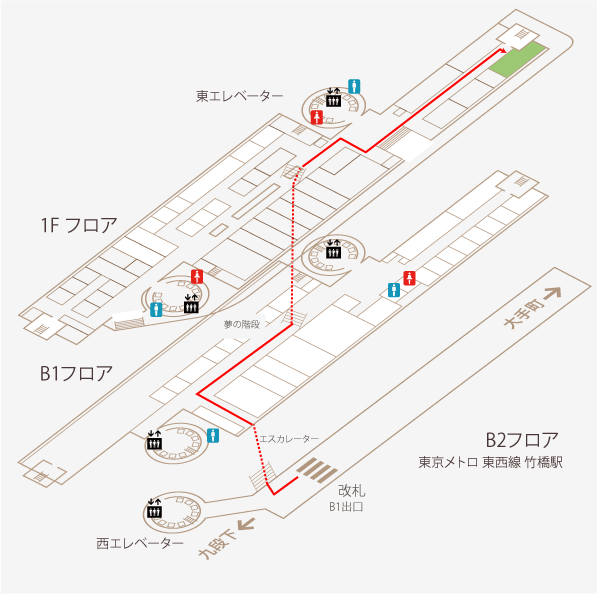 Re.Ra.Ku PRO ランニング 竹橋皇居前店のフロアガイド