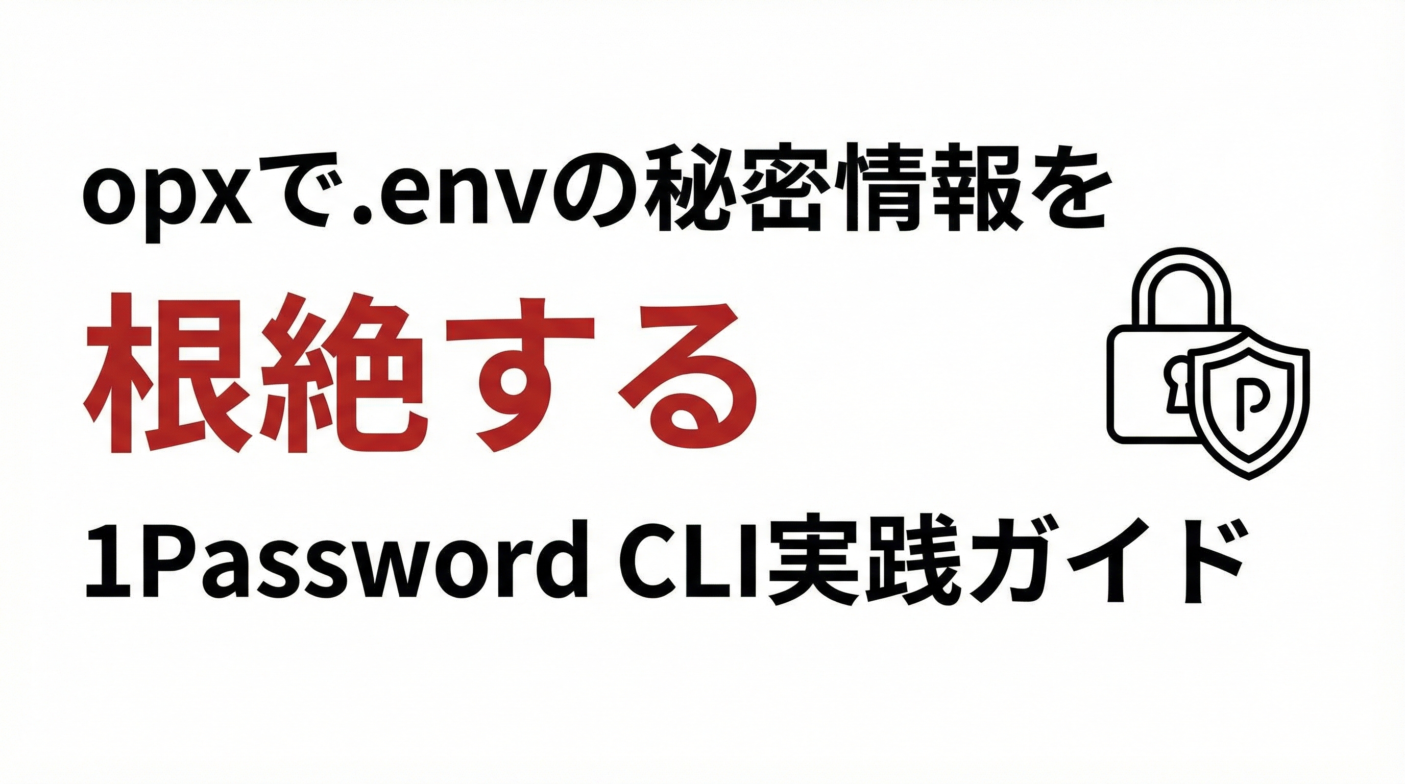 opxで.envファイルの秘密情報を根絶｜1Password CLIの実践ガイド | F2T