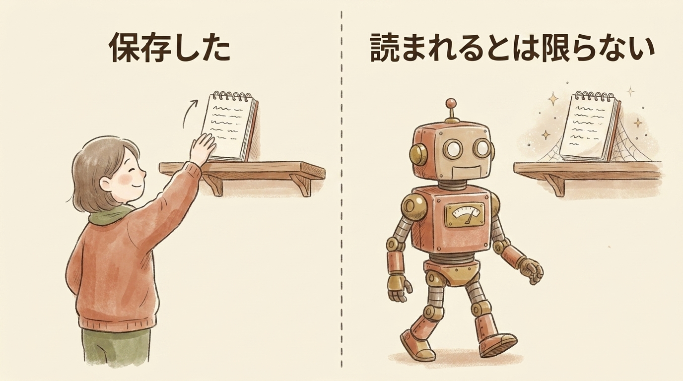 図解:保存しただけでは、読まれるとは限らない