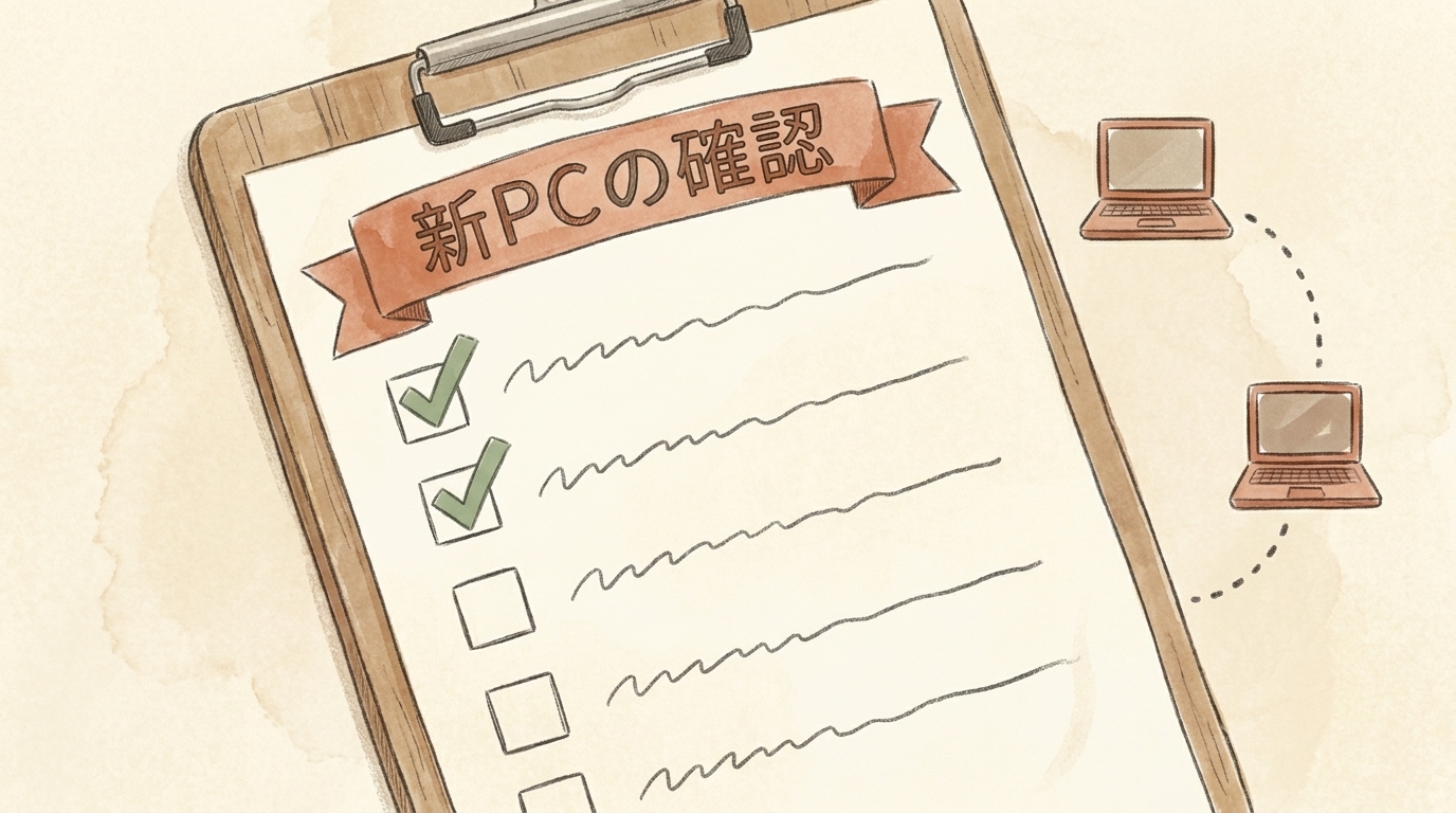 図解：新PCの確認チェックリスト
