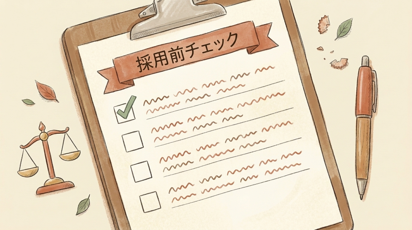 図解:採用前チェックのクリップボード
