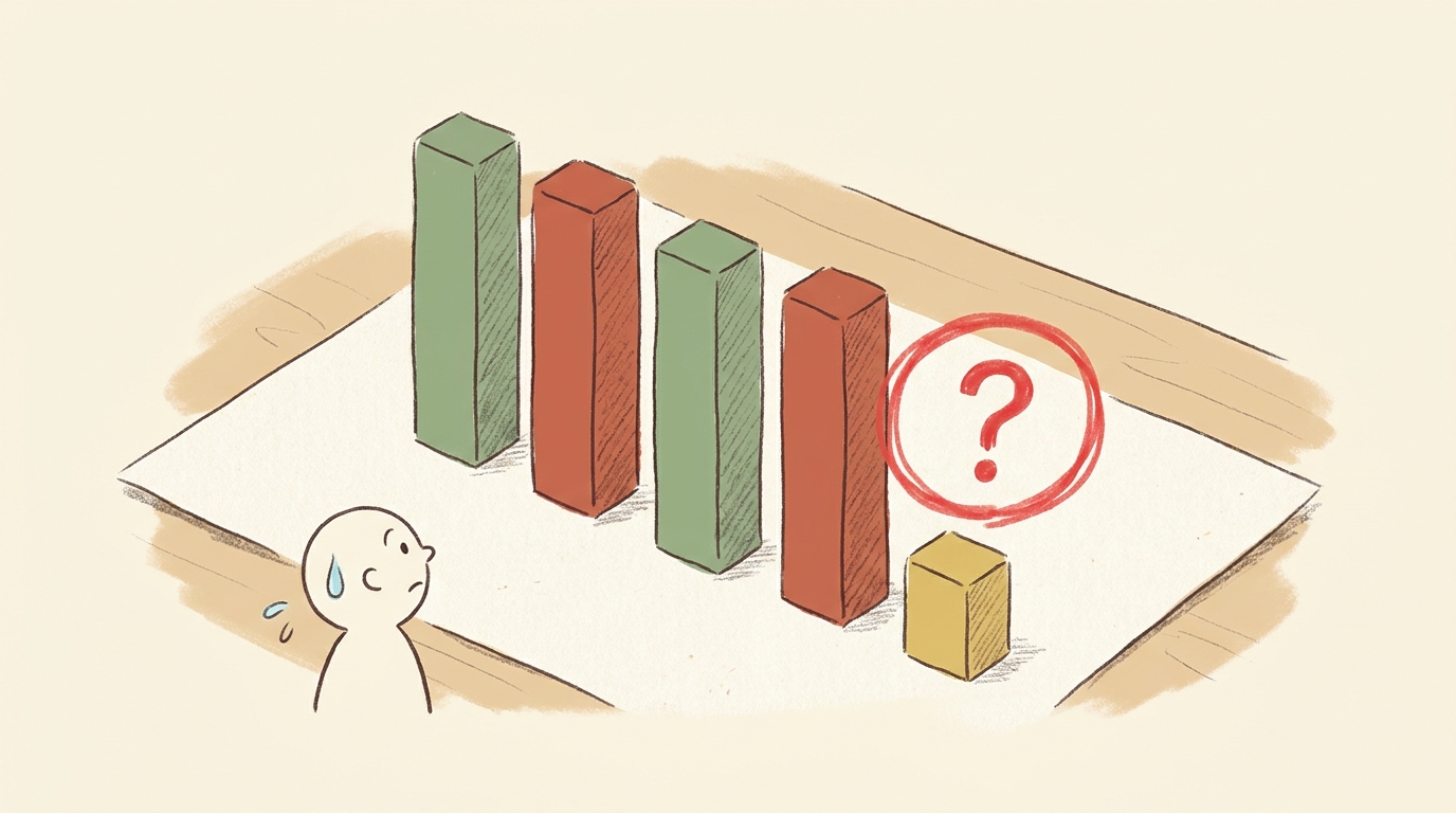 月別成約数のグラフを見て困惑する経営者 — 直近月だけ急落しているように見える