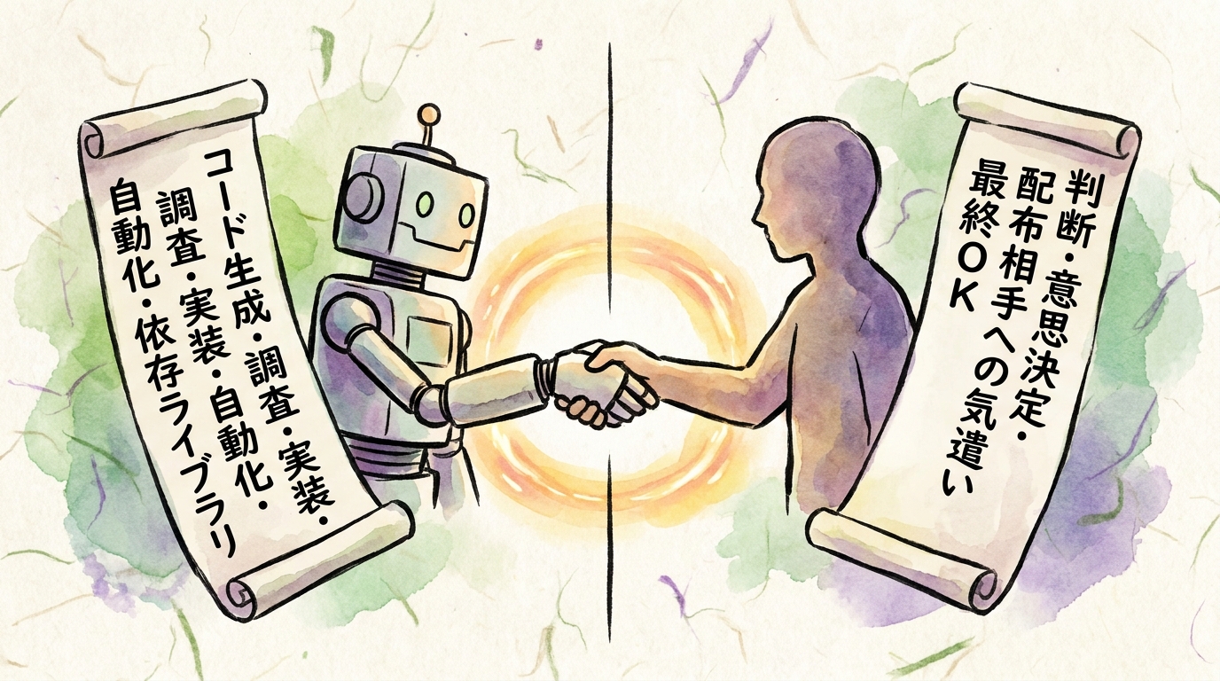AIに任せる範囲と人間が決める範囲。開発しながら自然に住み分けが決まっていく。