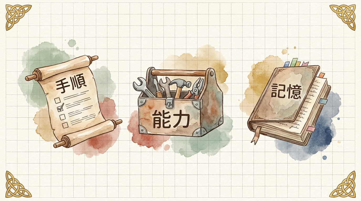 コンテキストを3つの棚に分けて整理する図解