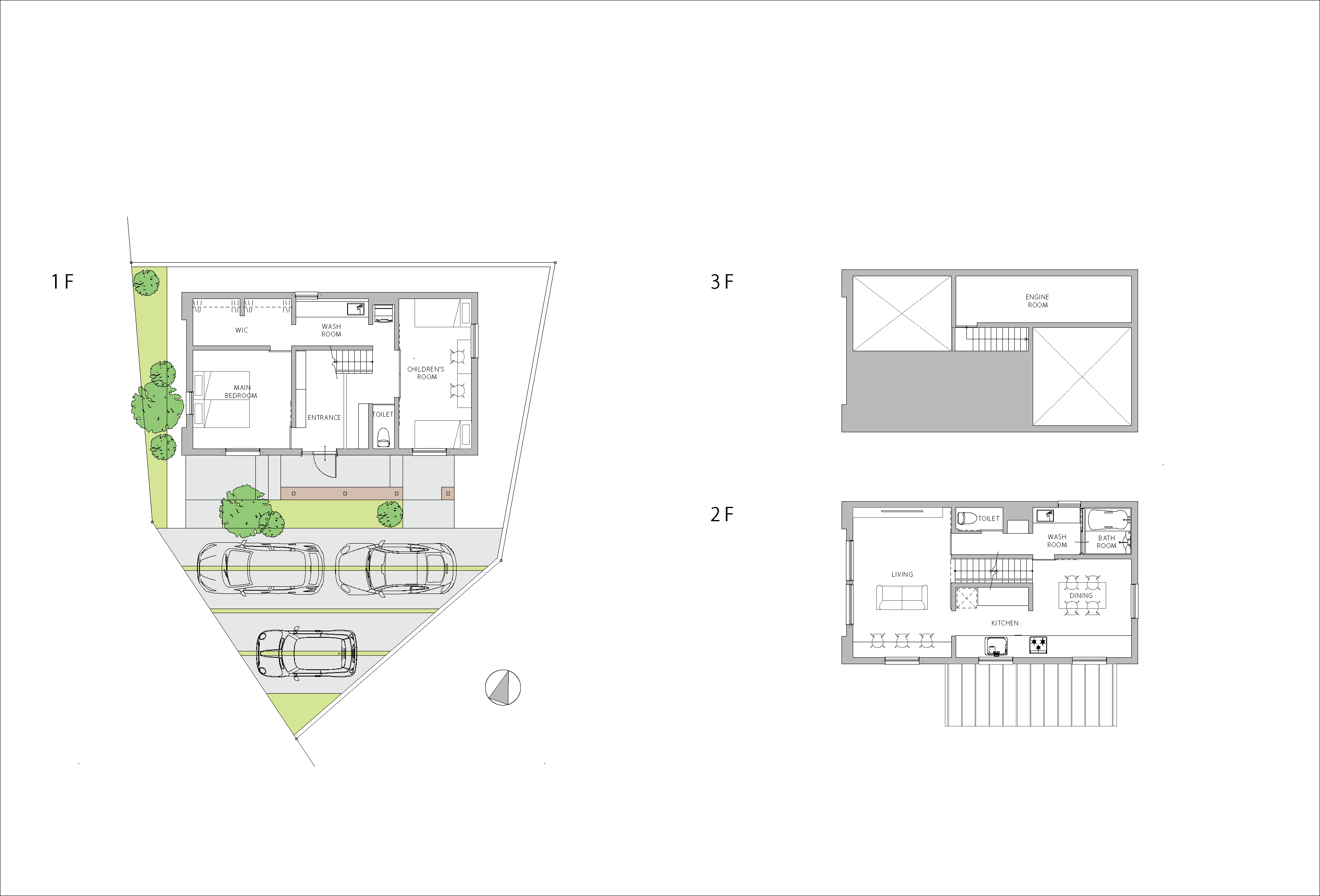 空間をムダなく使える「回遊型」プラン - 間取り図 1