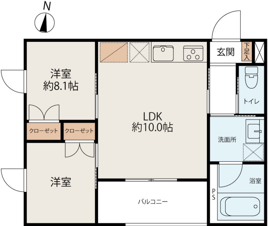 45.75㎡（うちバルコニー4.64㎡）