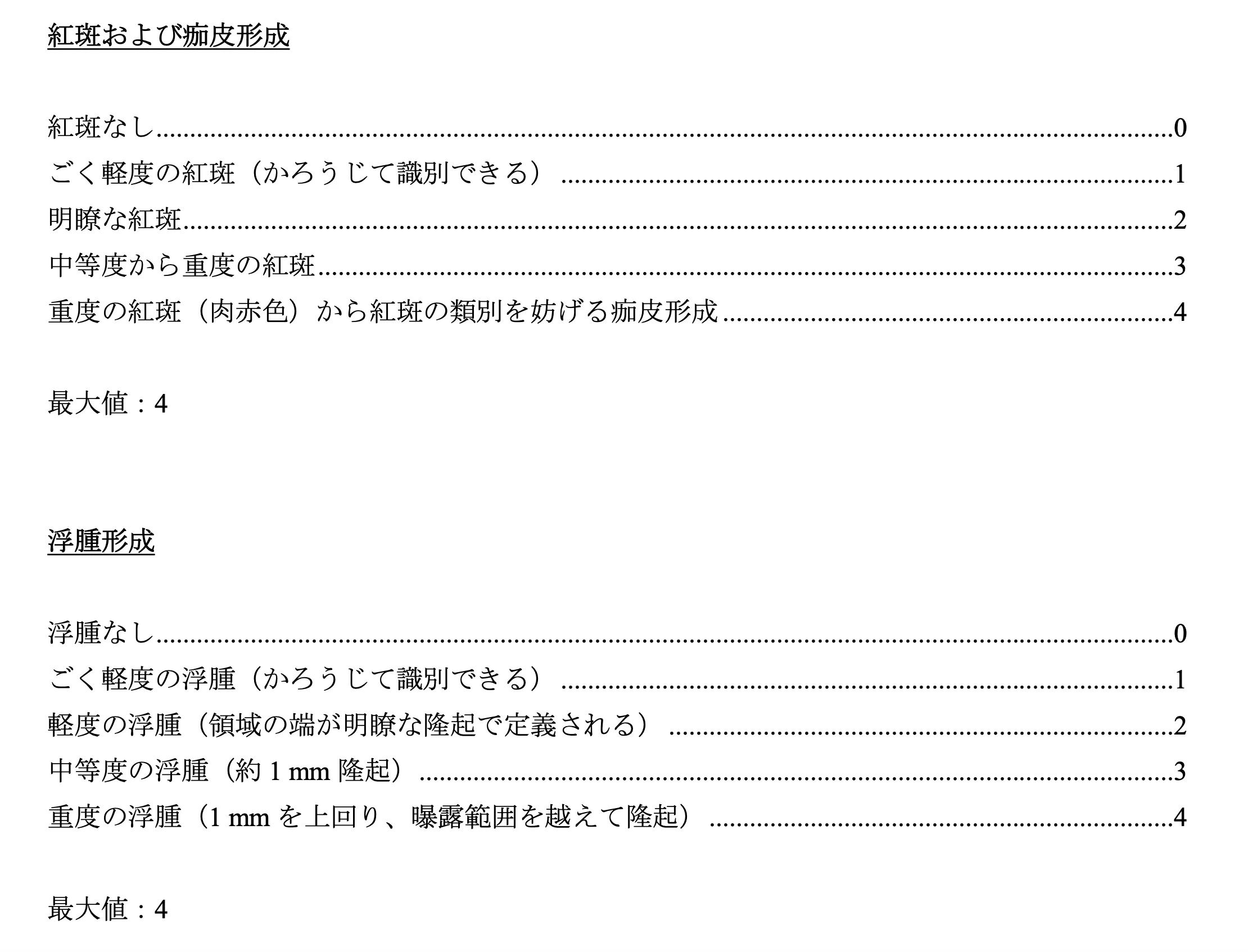 皮膚刺激性試験スコア