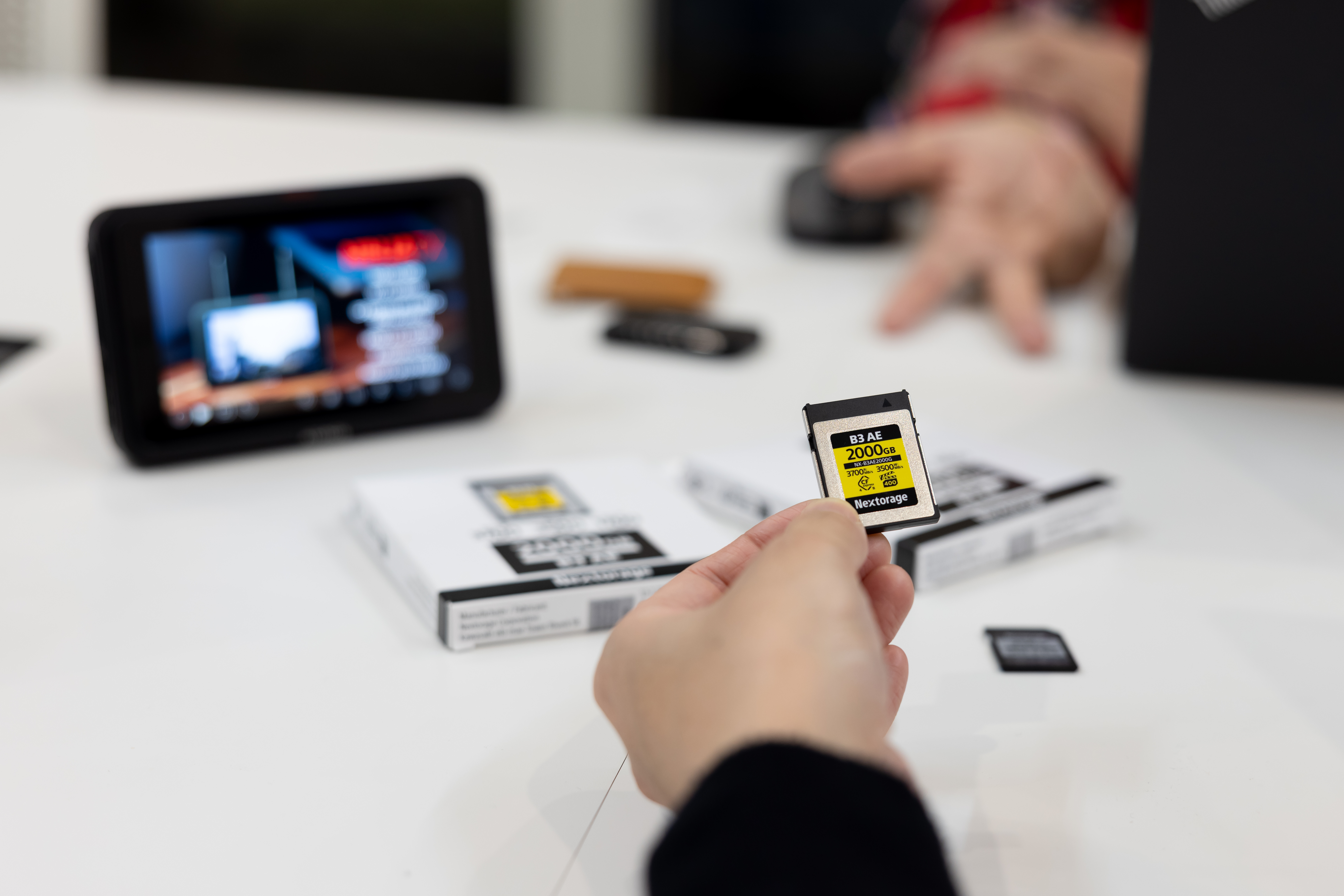 NX-B3AE 2000GB, a high-end CFexpress Type B memory card optimized for high-resolution video shooting.