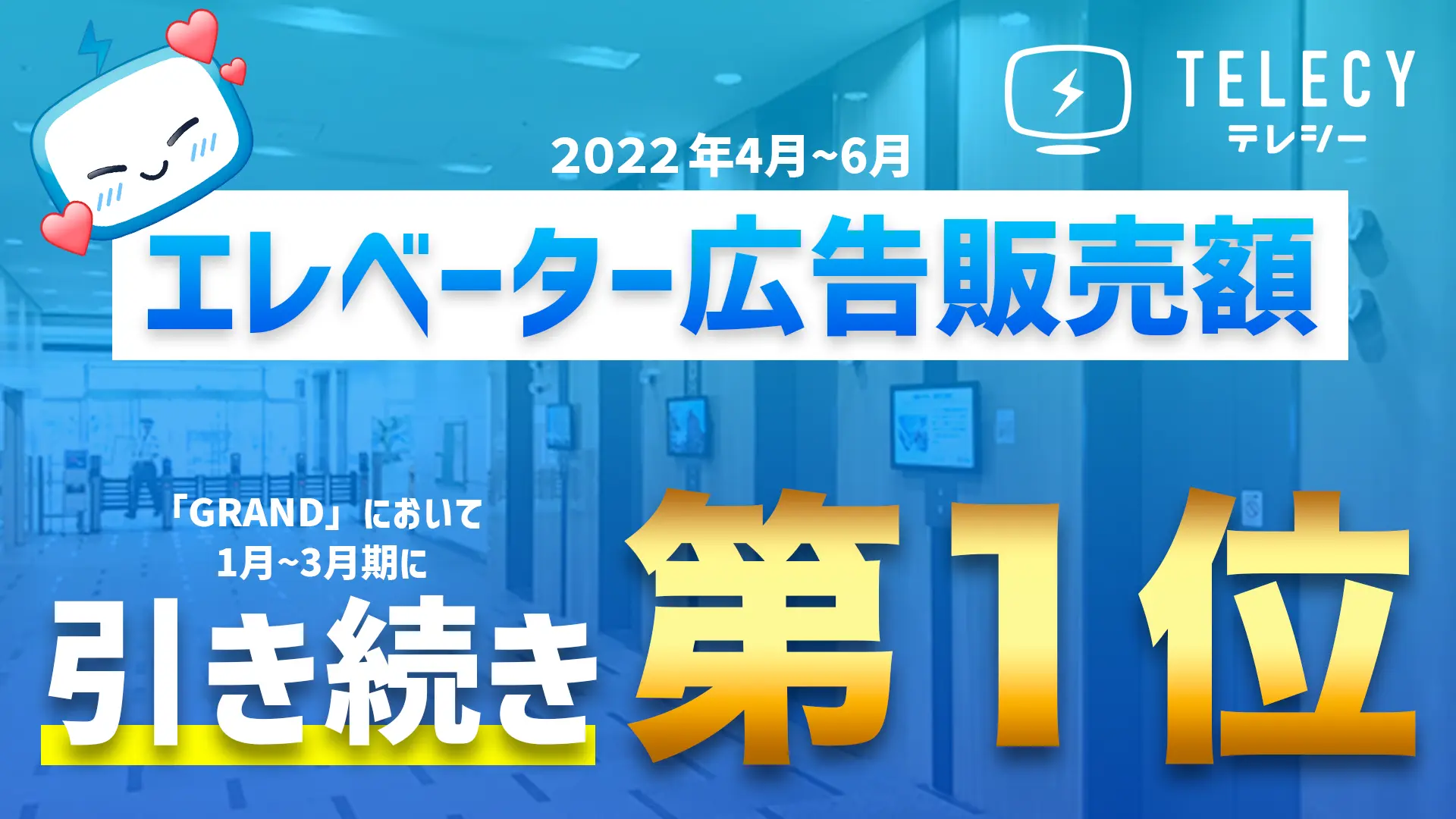 テレシー 、広告代理店として、2022年4～6月のエレベーター広告の販売額1位を達成！！