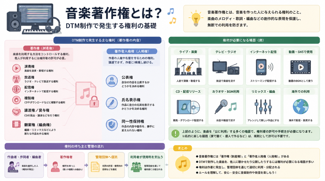 音楽著作権とは?DTM制作で発生する権利の基礎