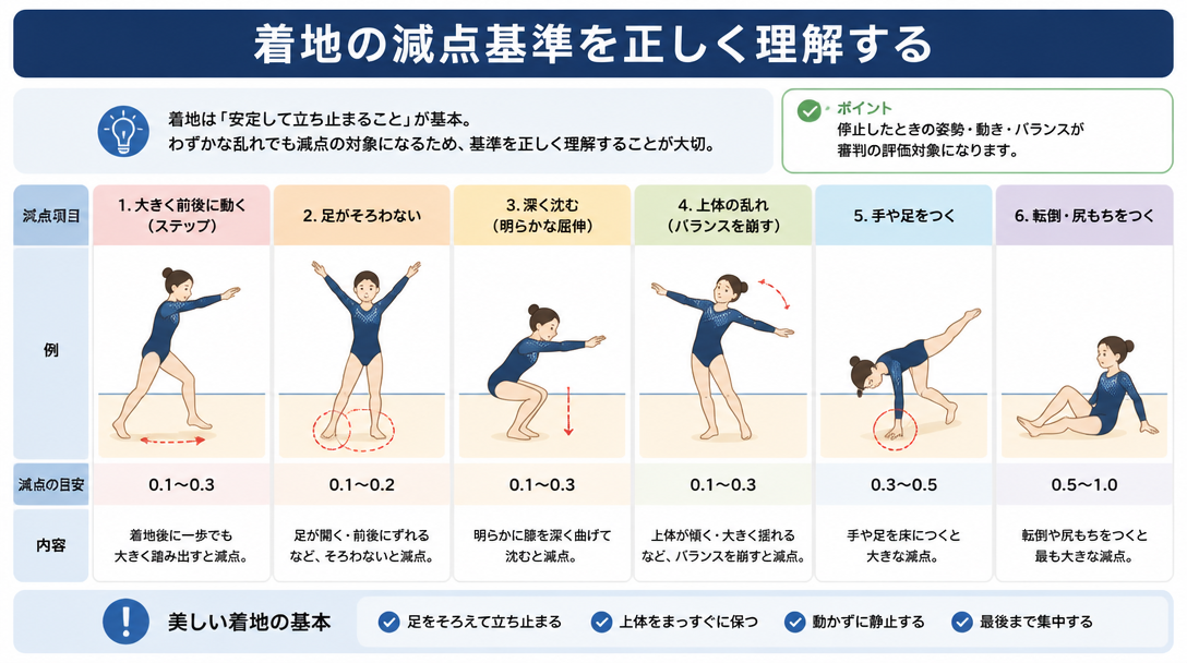 着地の減点基準を正しく理解する
