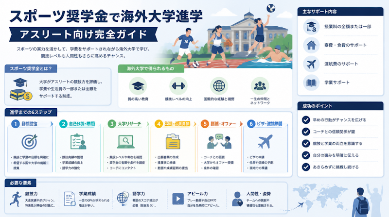 スポーツ奨学金で海外大学進学｜アスリート向け完全ガイド
