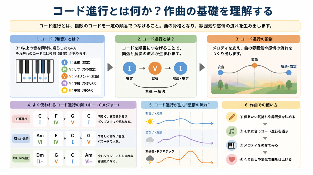 コード進行とは何か？作曲の基礎を理解する