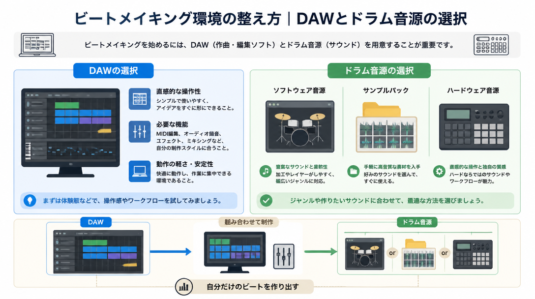 ビートメイキング環境の整え方｜DAWとドラム音源の選択
