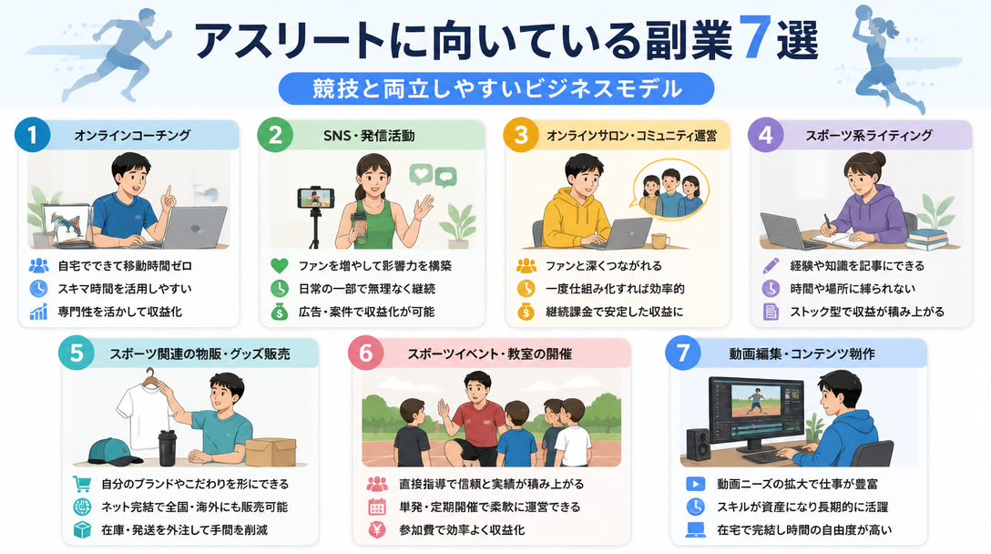 アスリートに向いている副業7選｜競技と両立しやすいビジネスモデル