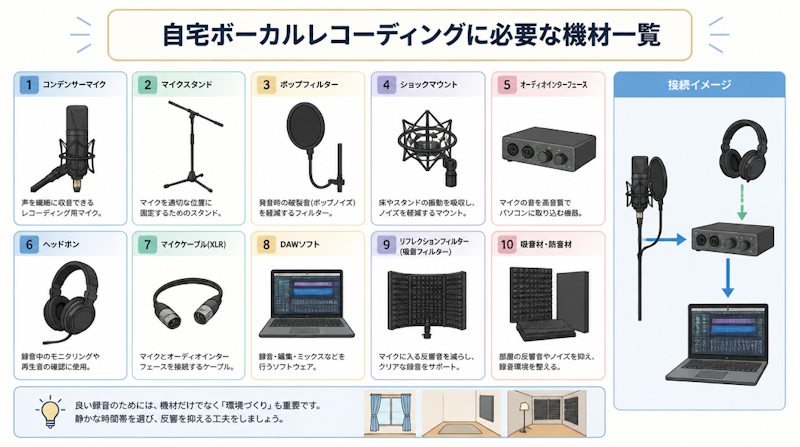 自宅ボーカルレコーディングのコツ｜録音テクニック完全ガイド