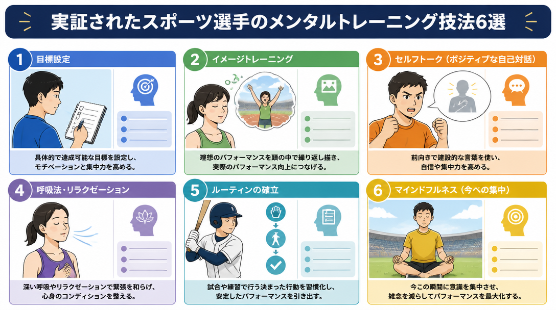 実証されたスポーツ選手のメンタルトレーニング技法6選