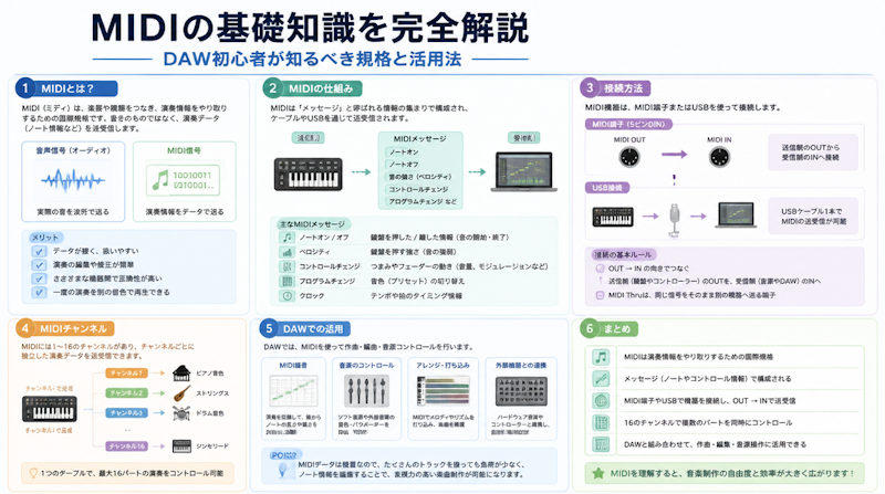 MIDIの基礎知識を完全解説｜DAW初心者が知るべき規格と活用法