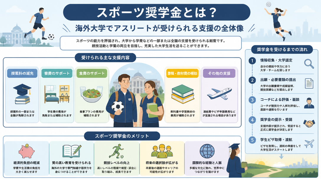 スポーツ奨学金とは？海外大学でアスリートが受けられる支援の全体像