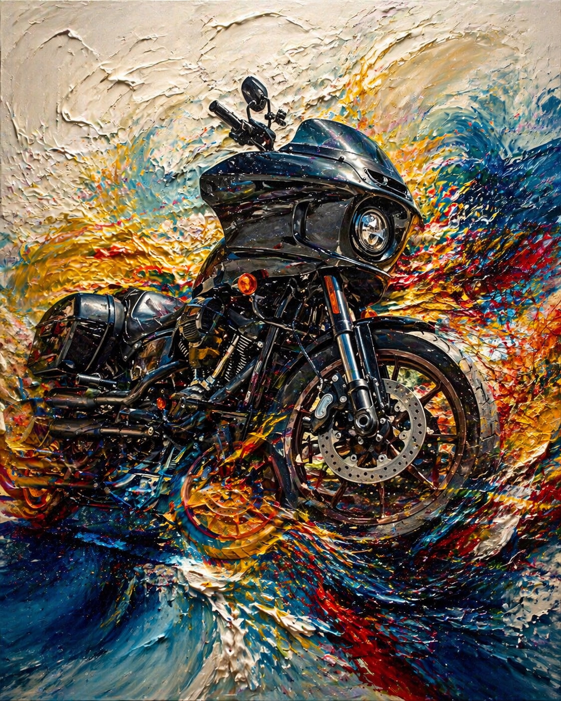 Low Rider STの油絵AIアート