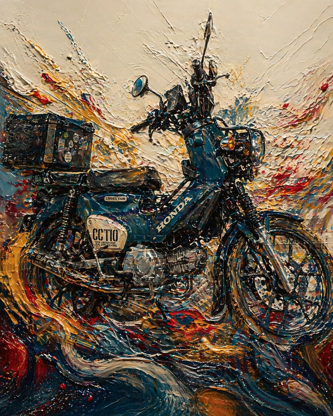 Cross Cub 110の油絵AIアート