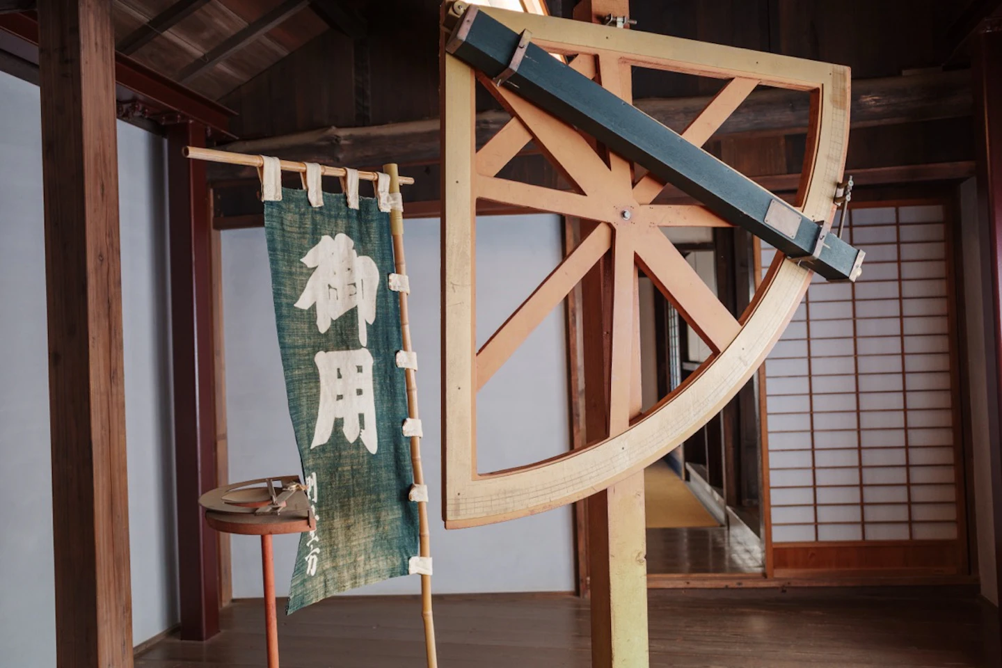 伊能忠敬が使用した測量器具のレプリカ