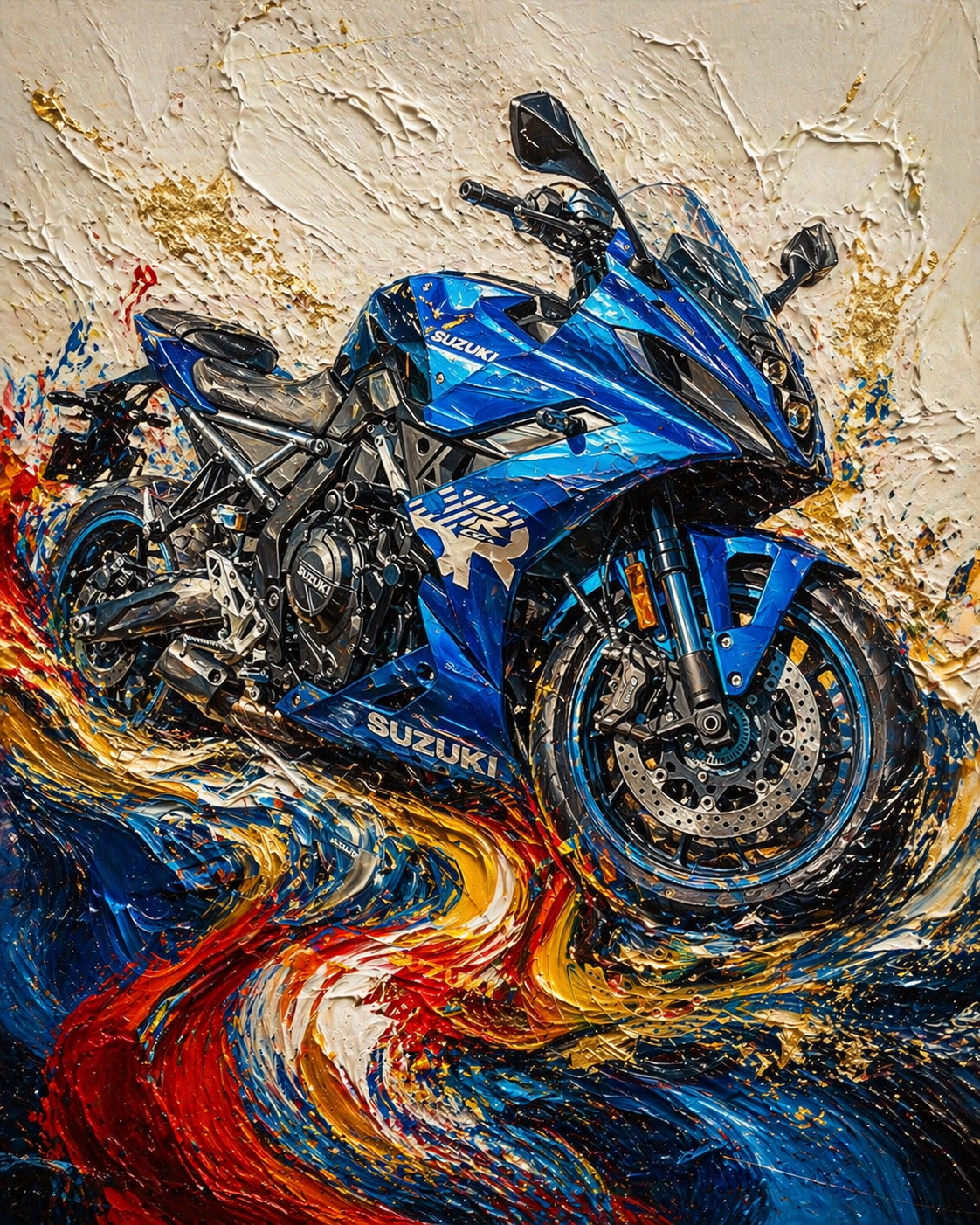 GSX-8Rの油絵AIアート