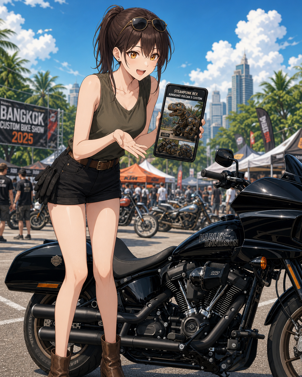 カワサキ2気筒のスチームパンク恐竜カスタム｜バンコクのカスタム