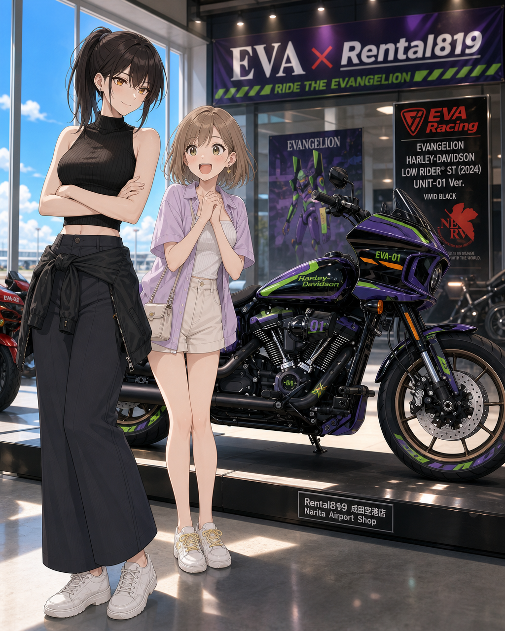 エヴァのラッピングバイクをレンタル819で｜空港発ツーリング企画