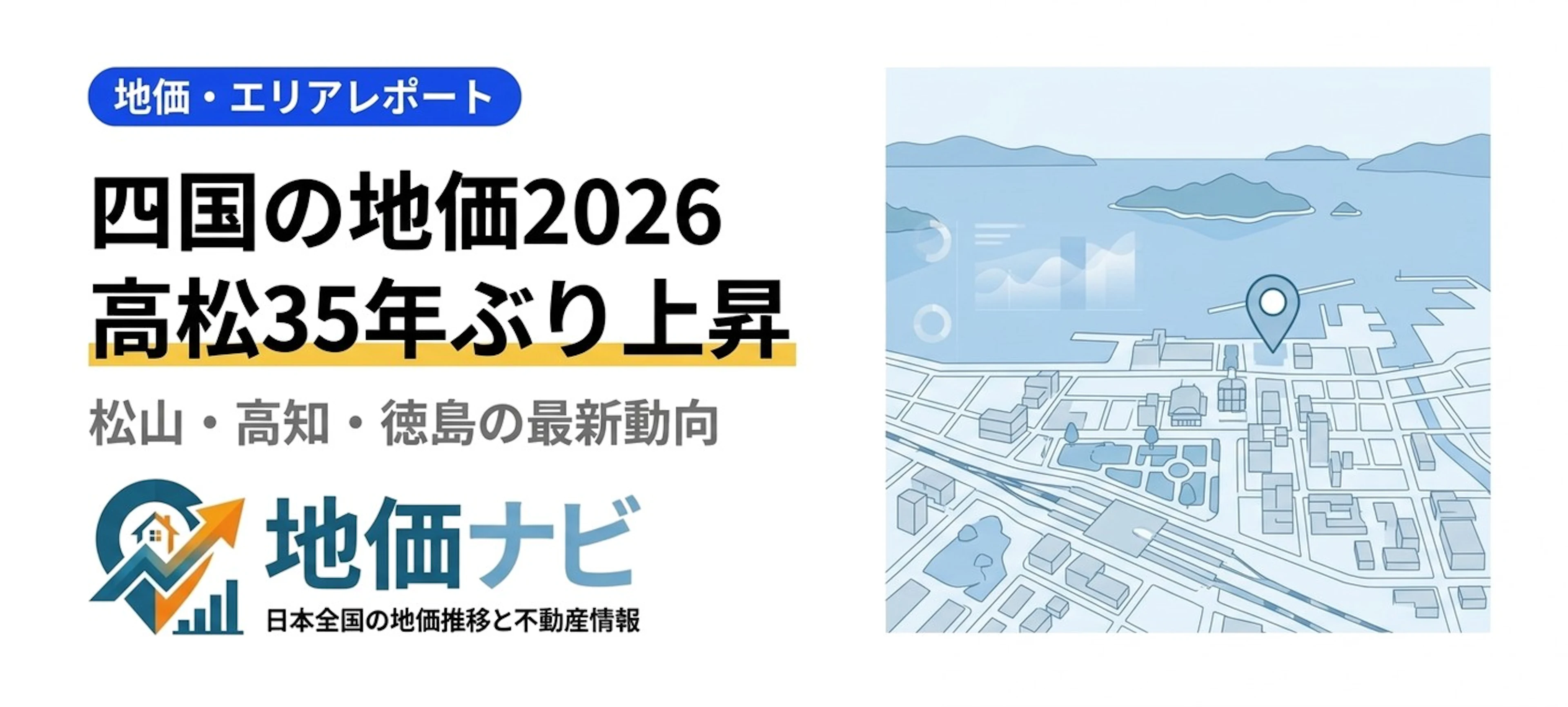 四国の地価2026｜高松35年ぶり上昇と松山・高知の今