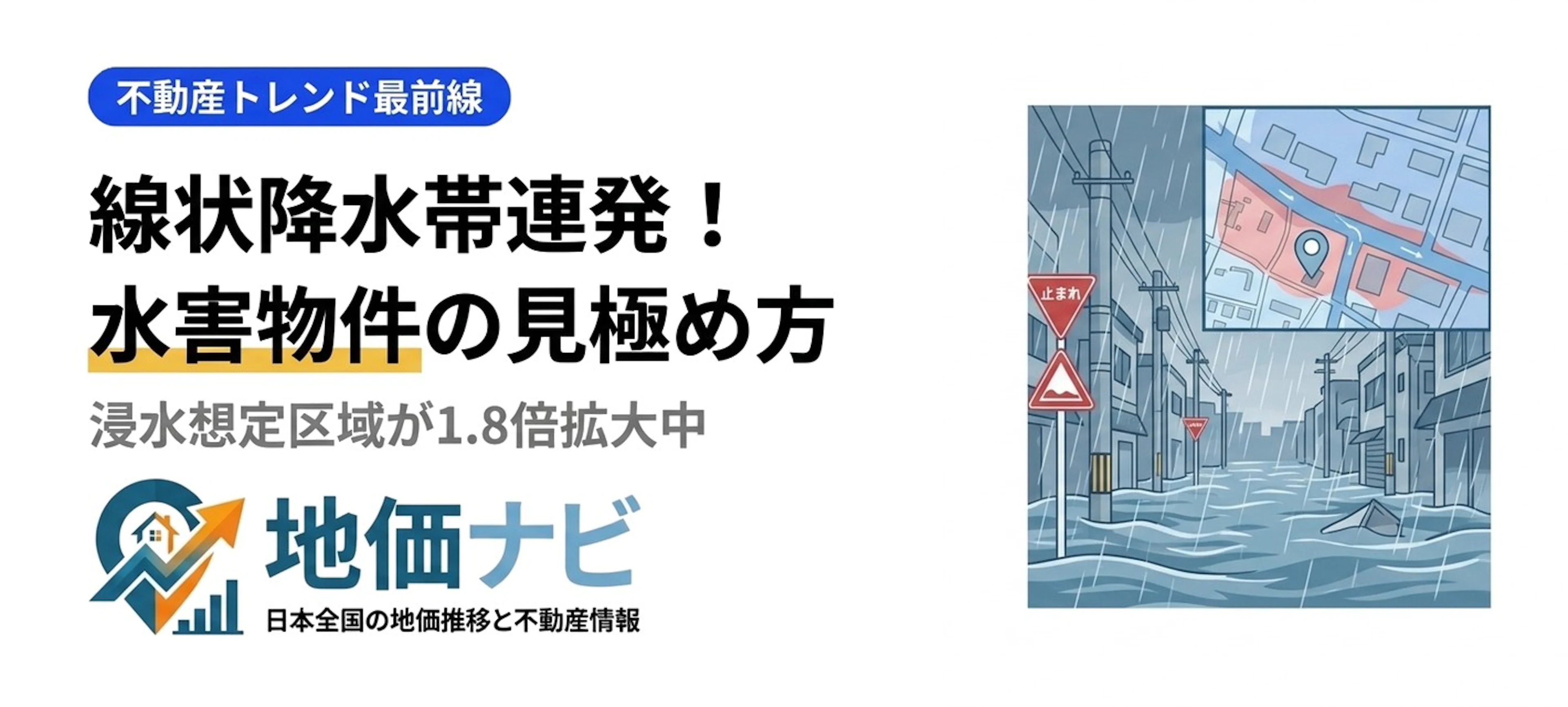 梅雨の線状降水帯が連発！浸水想定区域の激変と水害リスク物件の見極め方