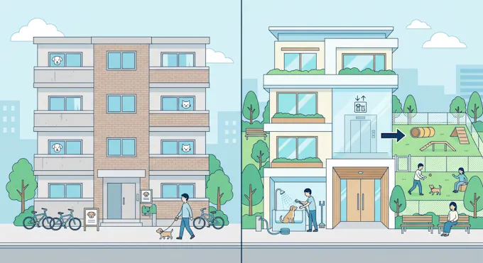 ペット可マンションとペット共生型マンションの比較
