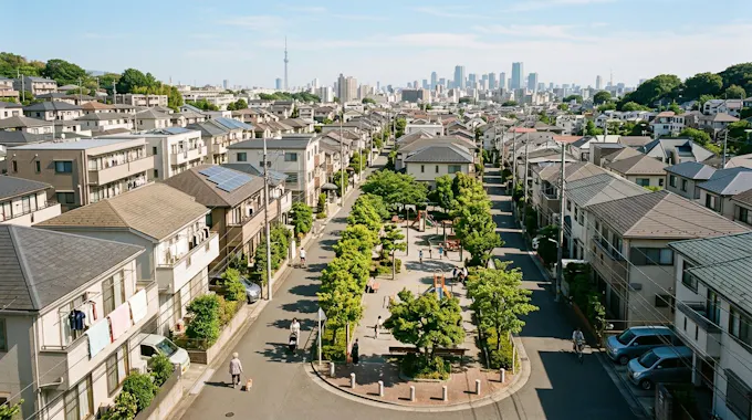 東京23区の住宅地の街並み
