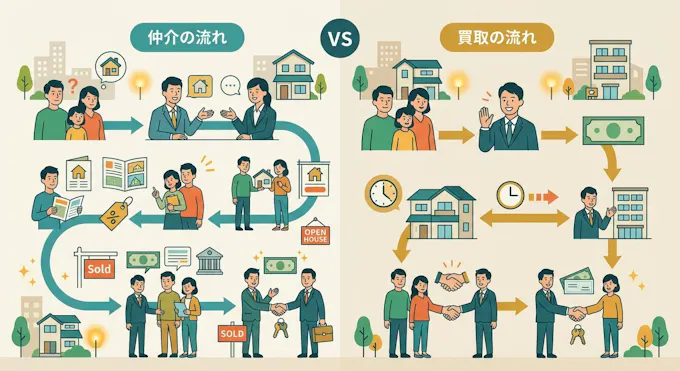 買取の流れ（仲介との違いを中心に）