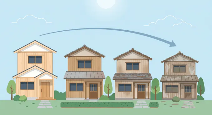 【独自集計】木造戸建ての建物価値は築年数でどう減る？