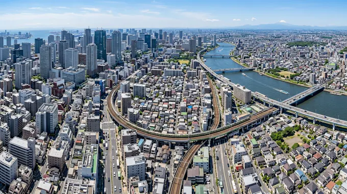 東京23区のエリアを見渡す街並み
