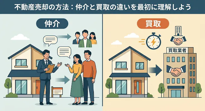 不動産売却の方法：仲介と買取の違いを最初に理解しよう