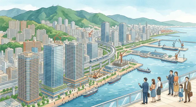 神戸市の地価動向:再開発とウォーターフロント需要