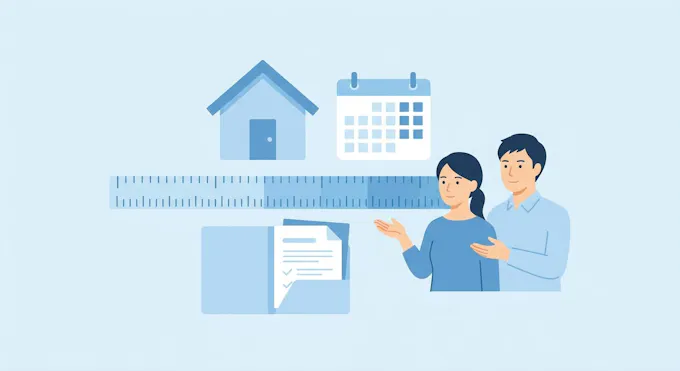 住宅ローンの返済期間の基本と選べる範囲を表すイラスト