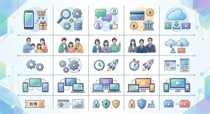 主要5サービスの特徴を比較